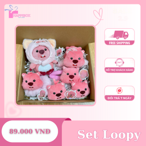 Set box Loopy màu hồng đáng yêu quà tặng bạn bè, người yêu sinh Nhật,...